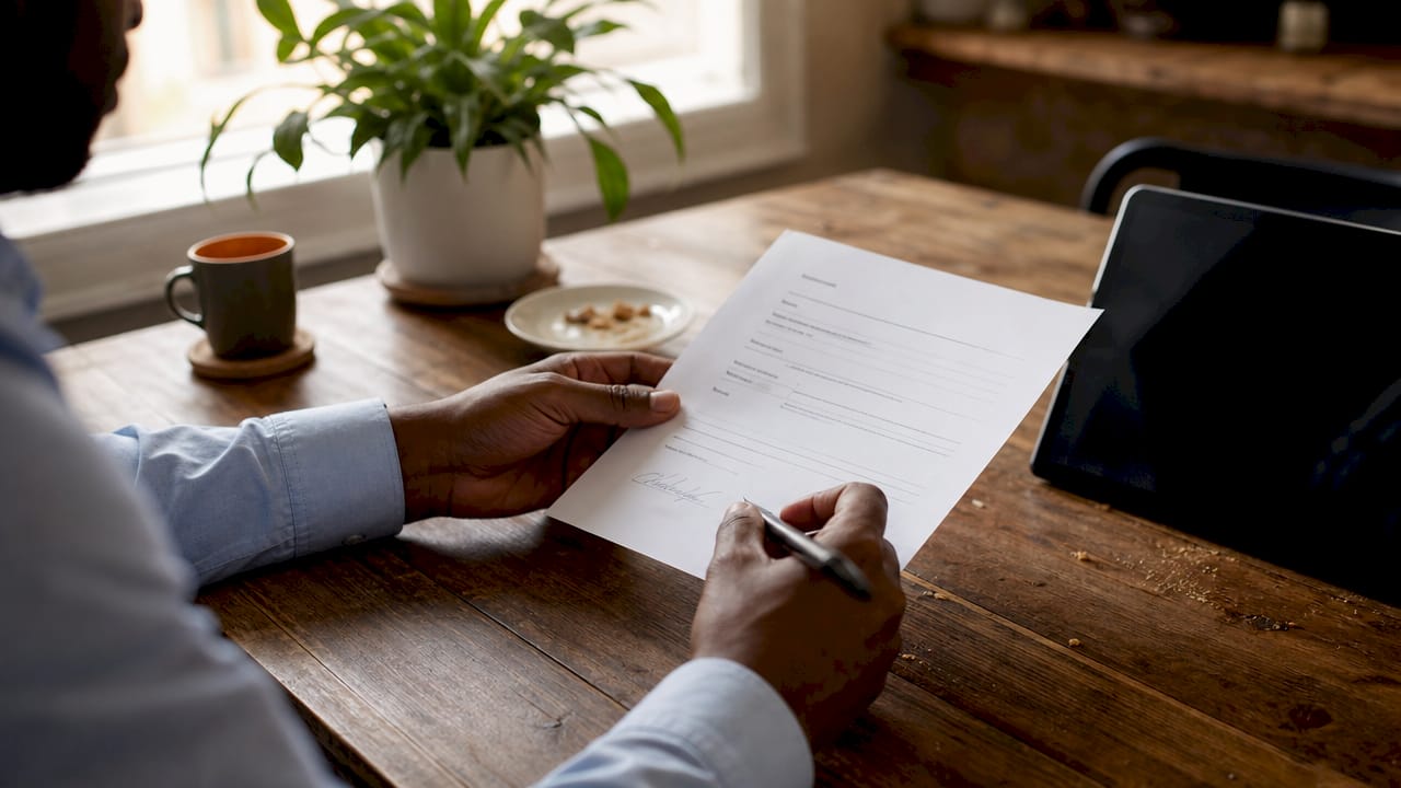 Hands holding authorization document for porting