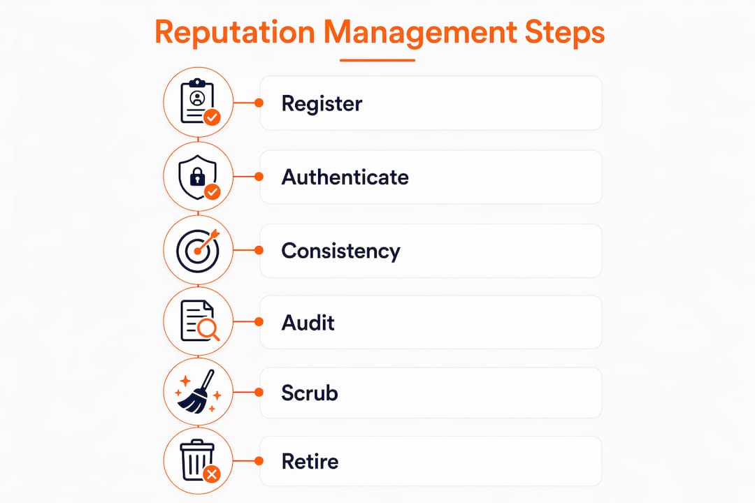 Infographic showing phone number reputation steps