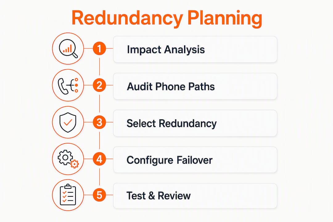 Infographic detailing SMB phone redundancy planning steps