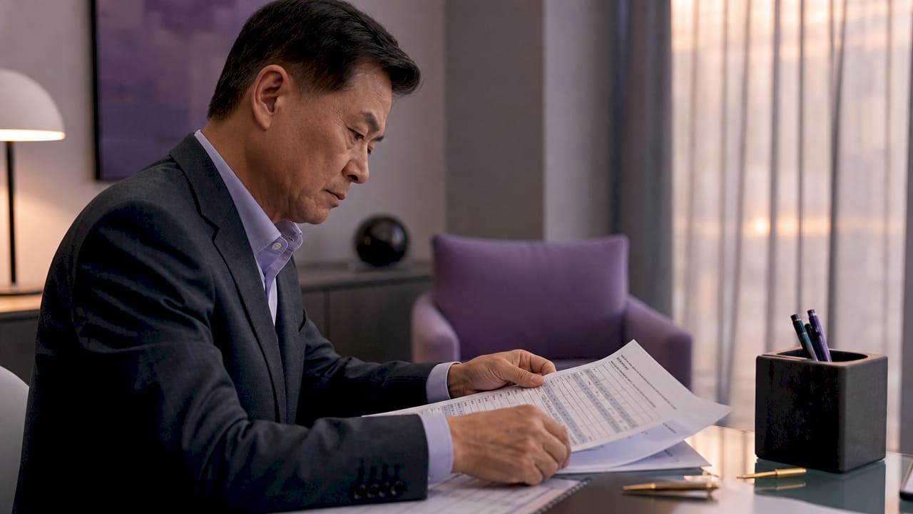 Hands examining printed AI audit logs