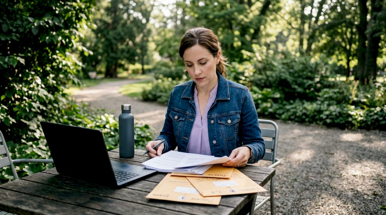 Compliance officer reviewing AI audit evidence documents