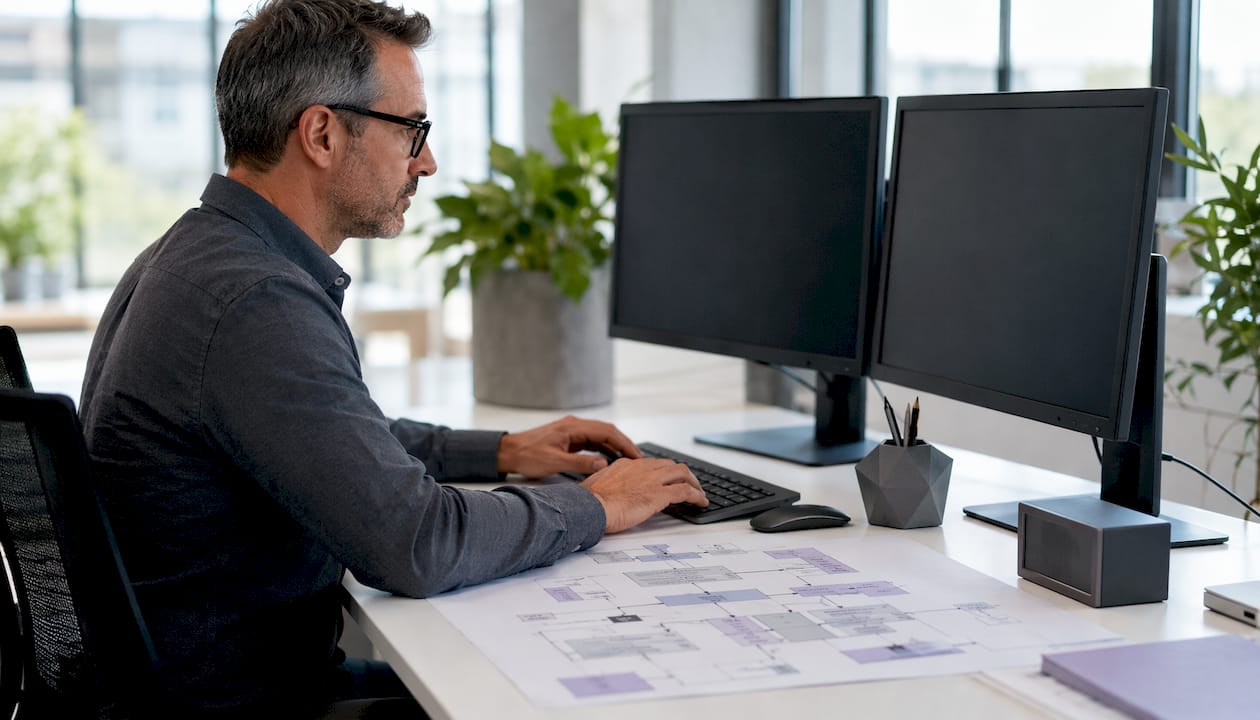 Analyst working on federal AI oversight documentation