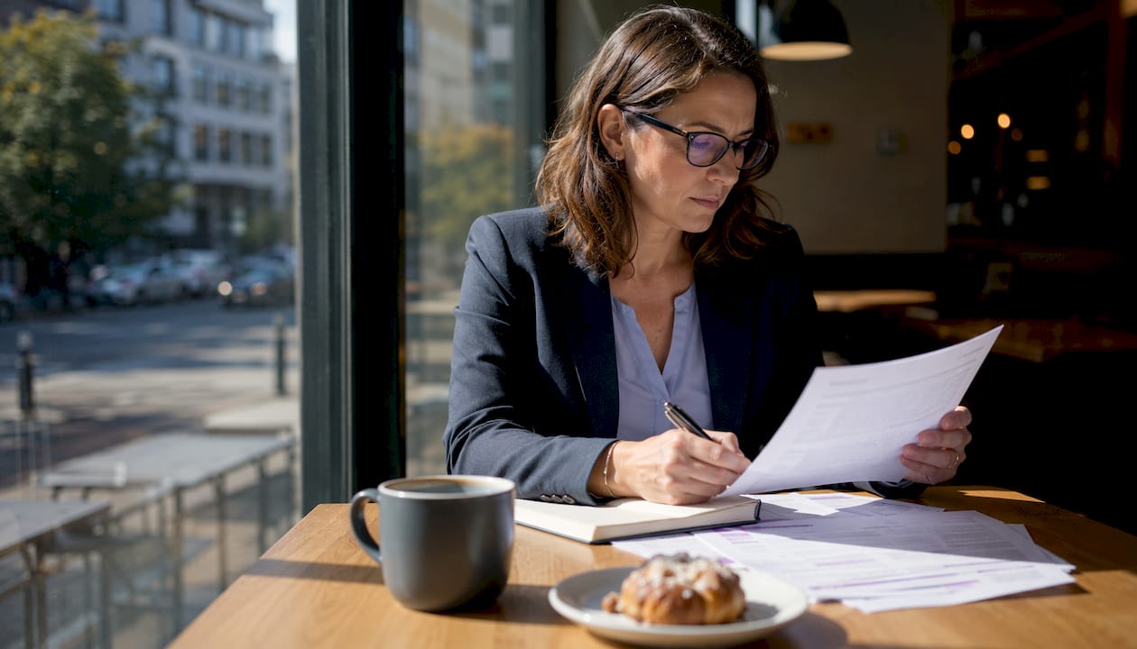 Compliance officer reviewing AI Act documents