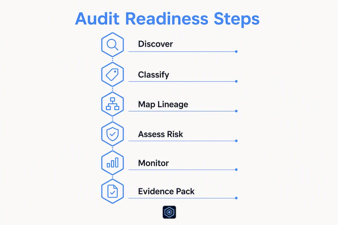 Infographic outlining six audit readiness steps