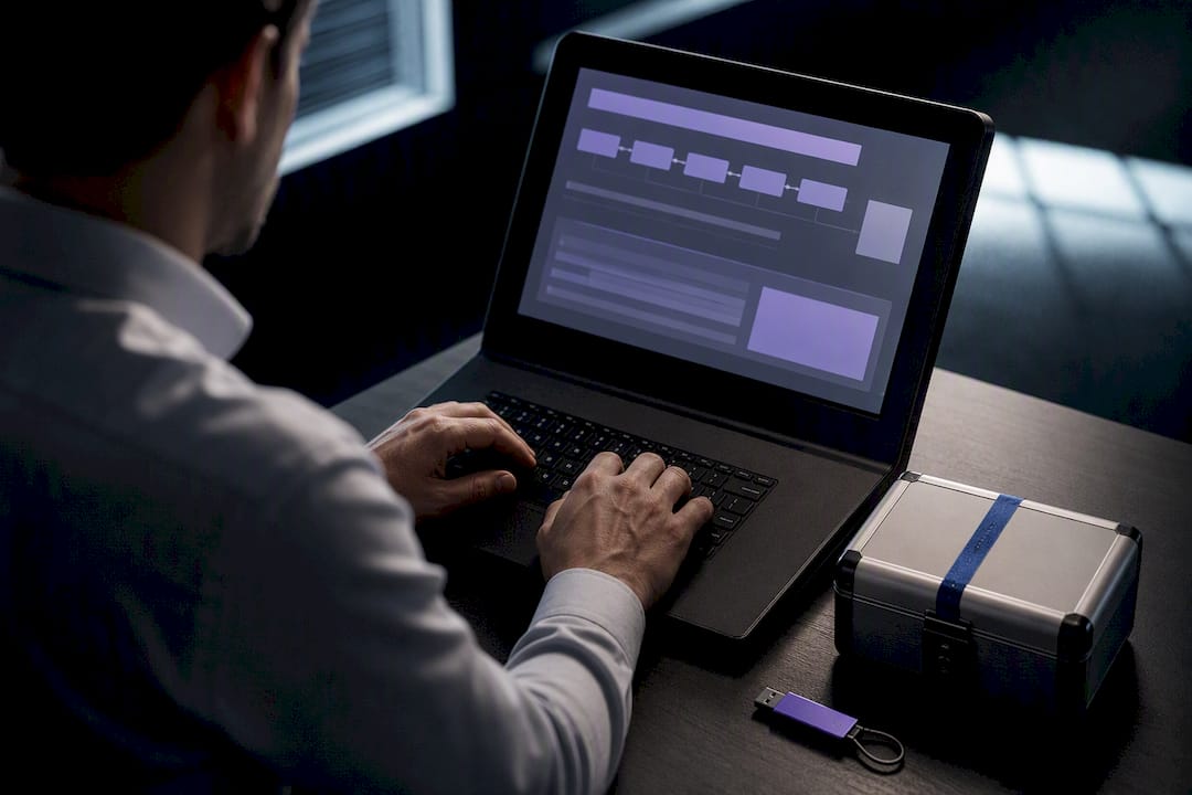 Auditor verifying a signed evidence chain