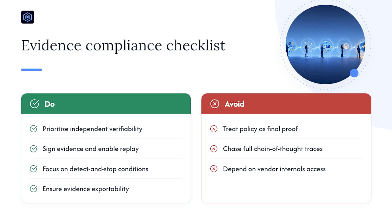 The Evidence Standard Compliance Teams Keep Getting Backwards — overview diagram