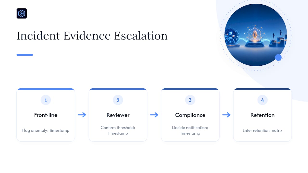 Three-stage AI incident escalation workflow