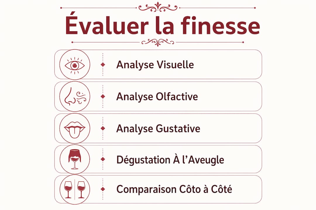 Visuel détaillant les différentes étapes pour évaluer la finesse