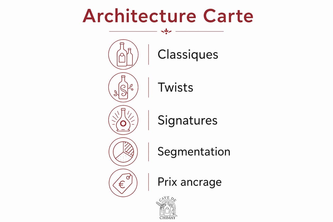 Schéma illustrant l’organisation d’une carte de cocktails