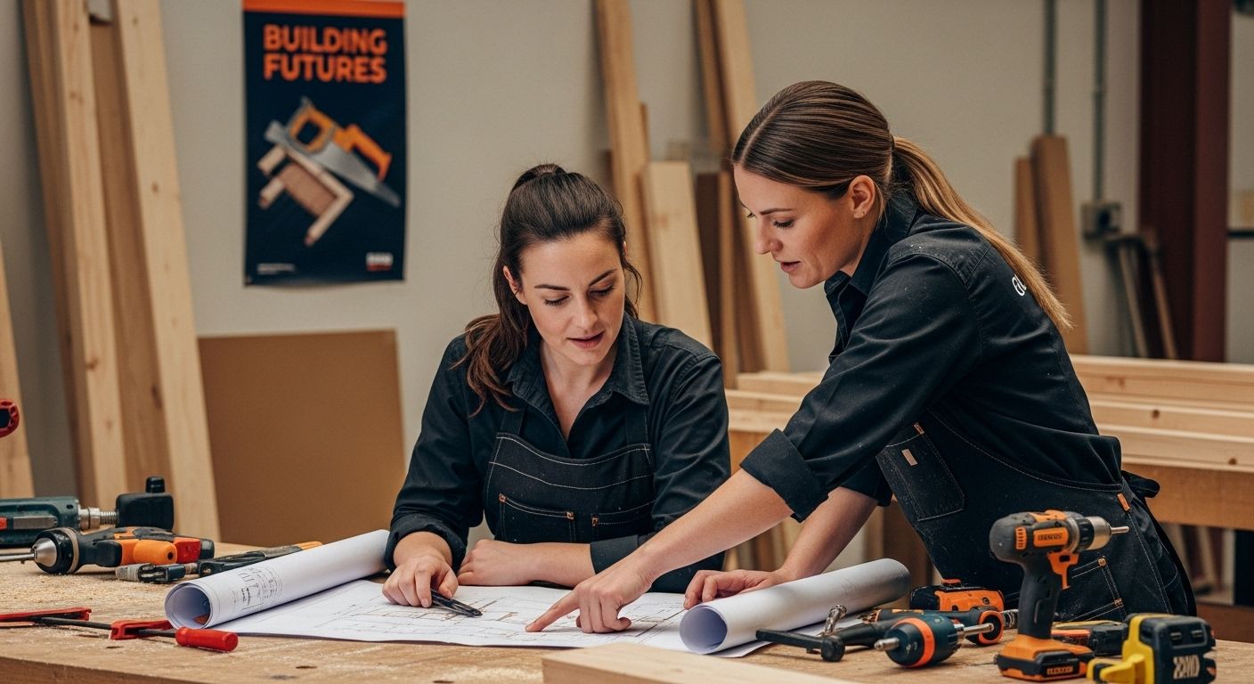 women workwear carpentry teamwork