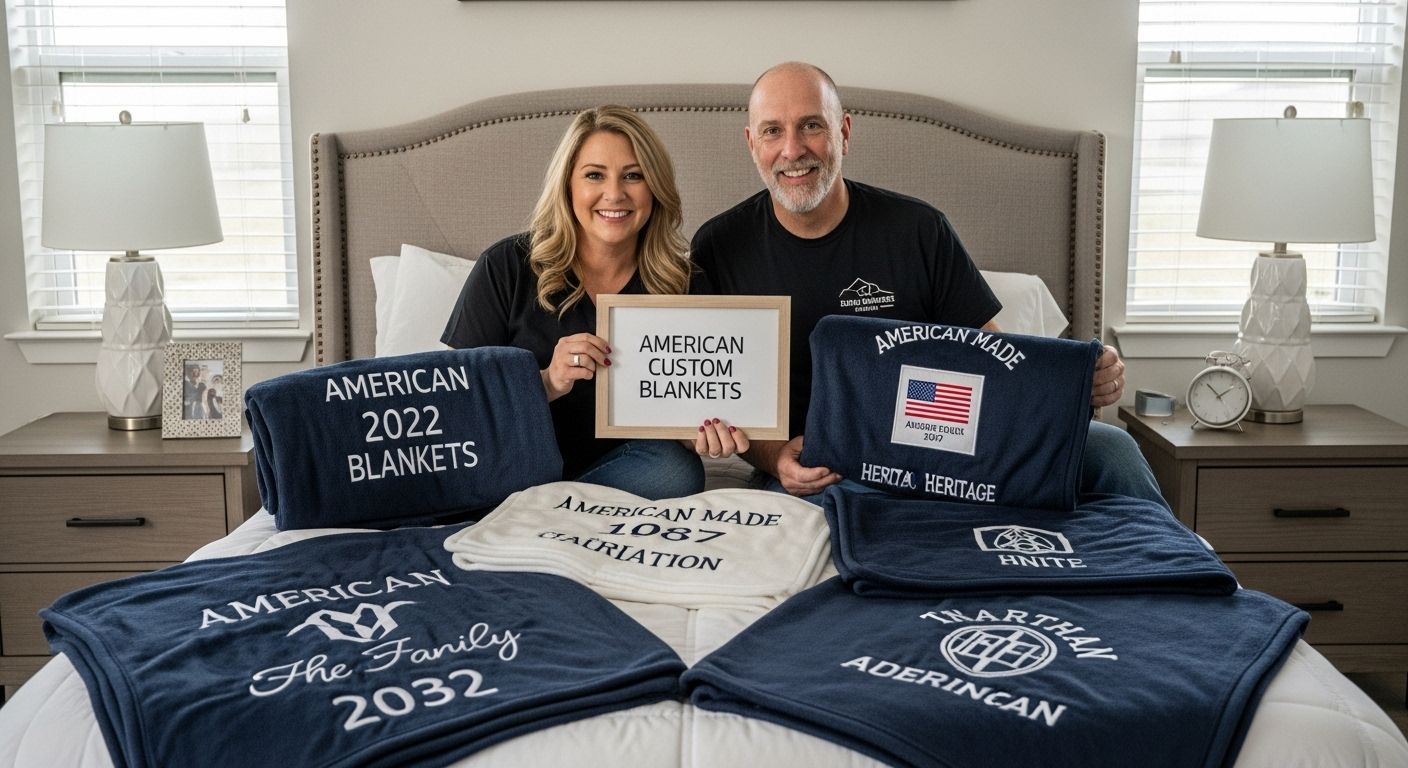 American custom blankets display