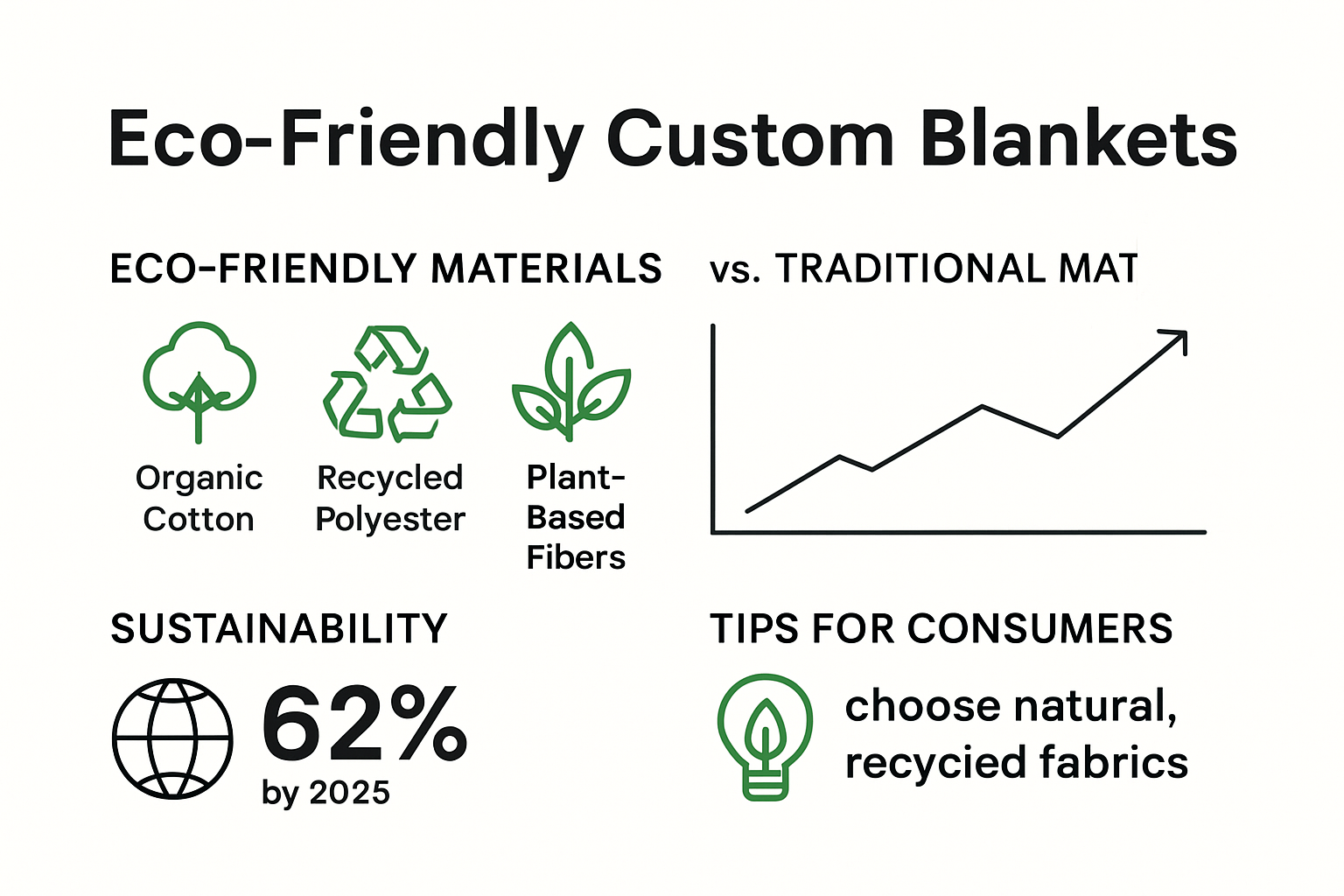 Sustainable custom blanket materials comparison chart