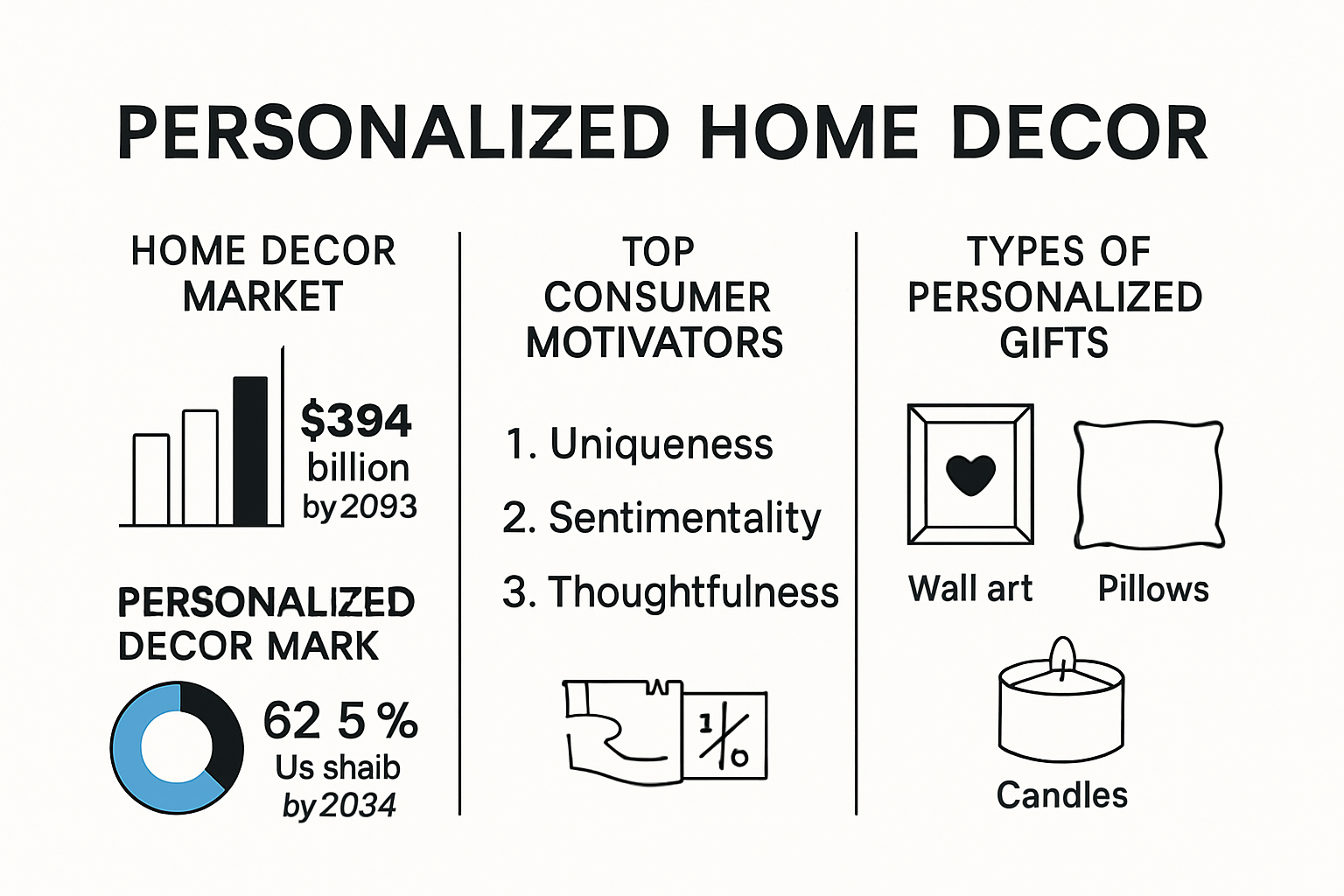 infographic showing home decor and personalized gift market growth