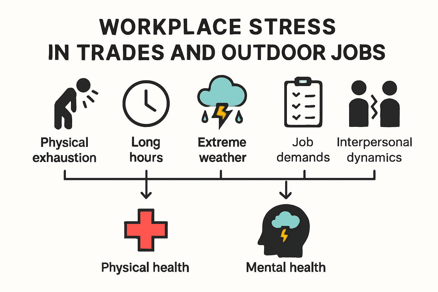 Infographic of stress causes in trades jobs