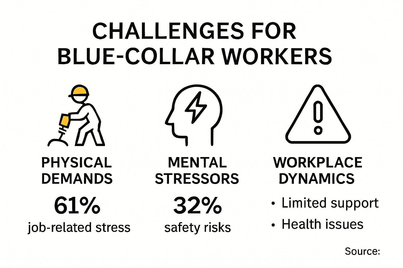 Infographic summarizing challenges faced by tradespeople