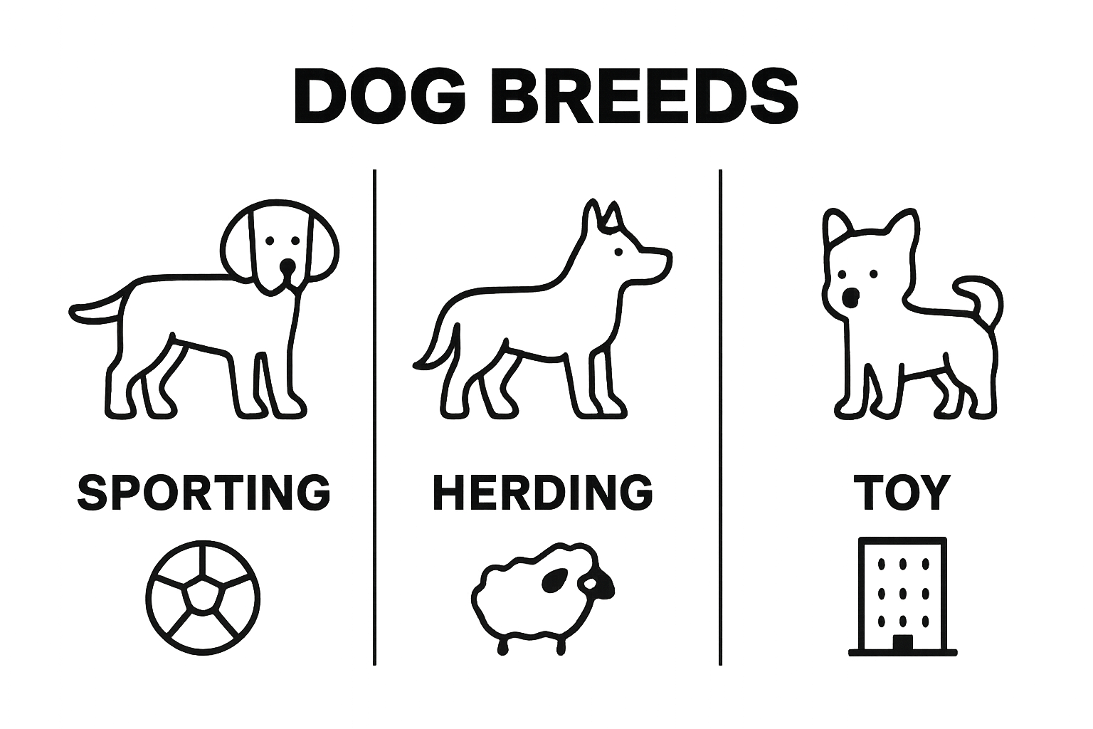 Infographic comparing major dog breed groups