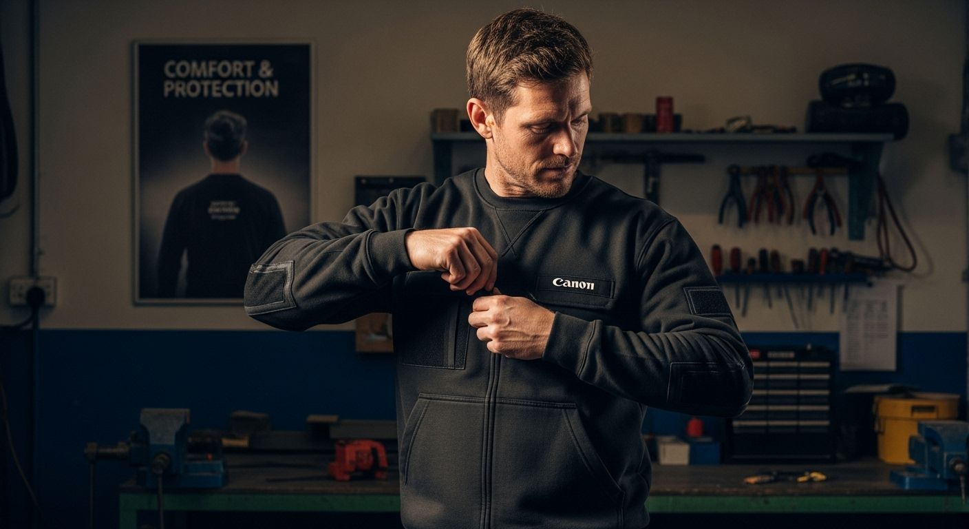 sweatshirt blue collar work