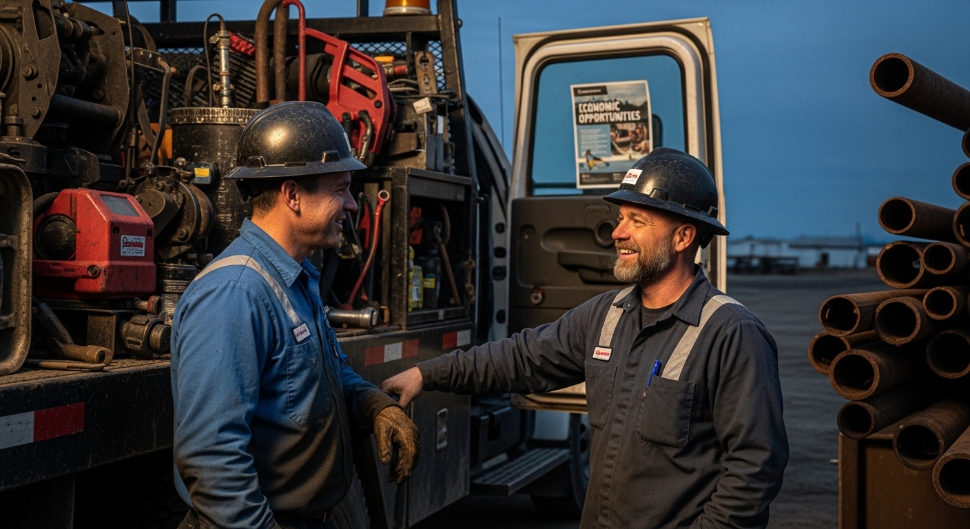 oilpatch blue-collar workers truck