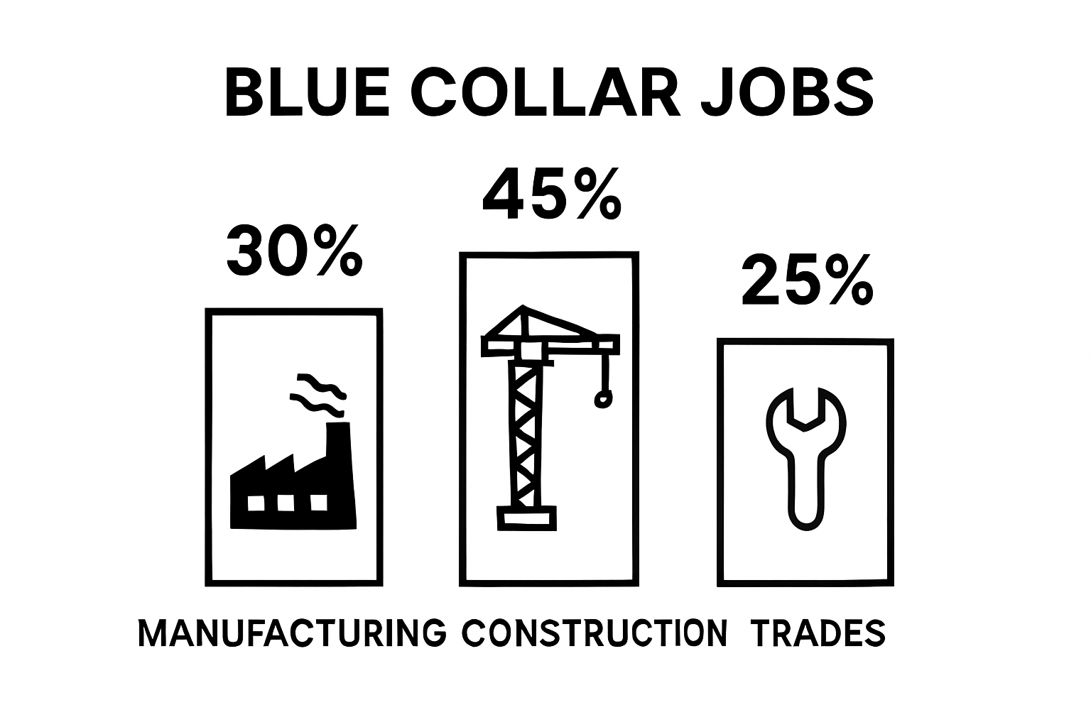 Infographic comparing main blue collar job categories