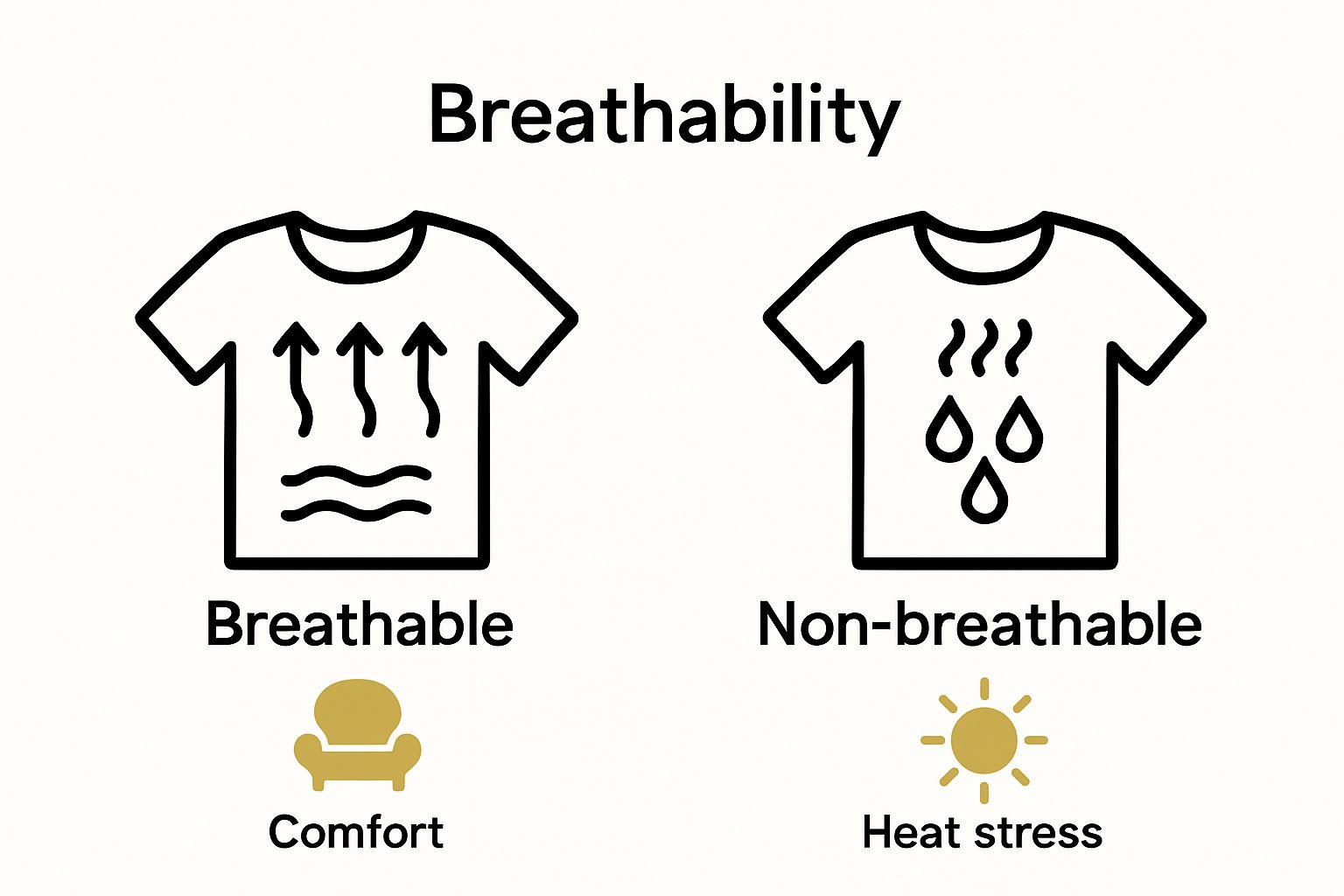 Comparison of breathable and non-breathable work shirts