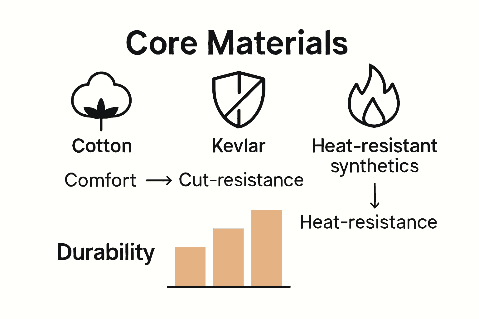 Infographic comparing mechanic workwear materials and protection levels