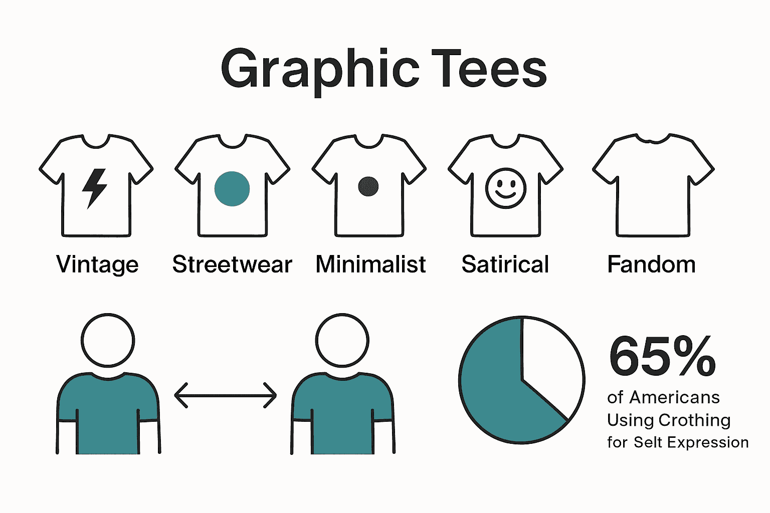 Graphic tee styles comparison and self-expression infographic