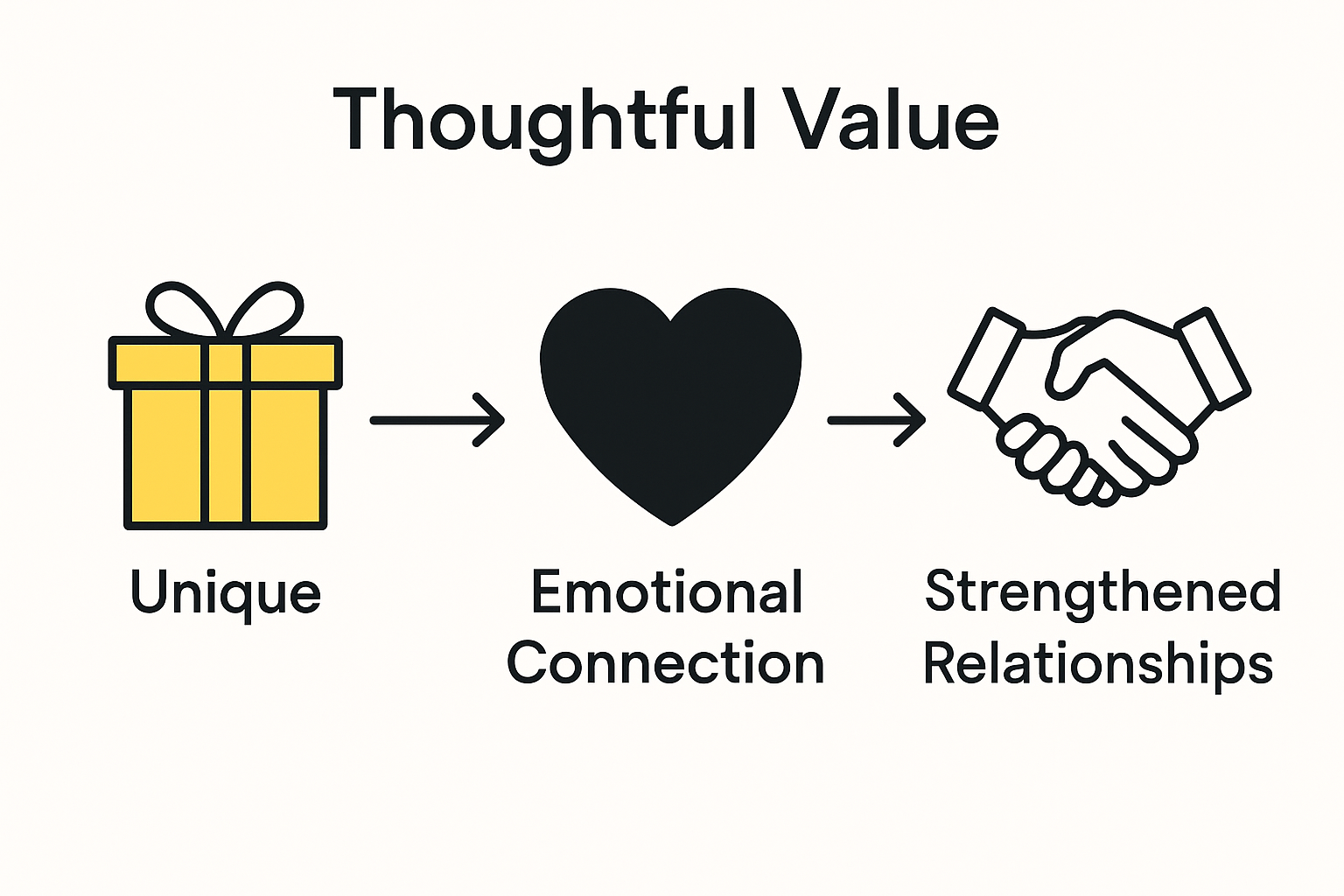 Infographic showing personalized gift impact flow