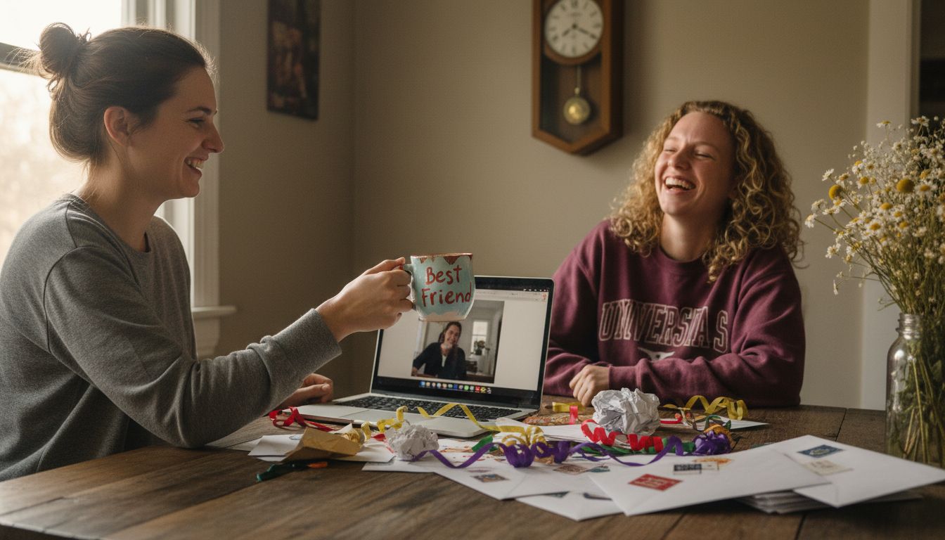 Personalized mug gifted at kitchen table