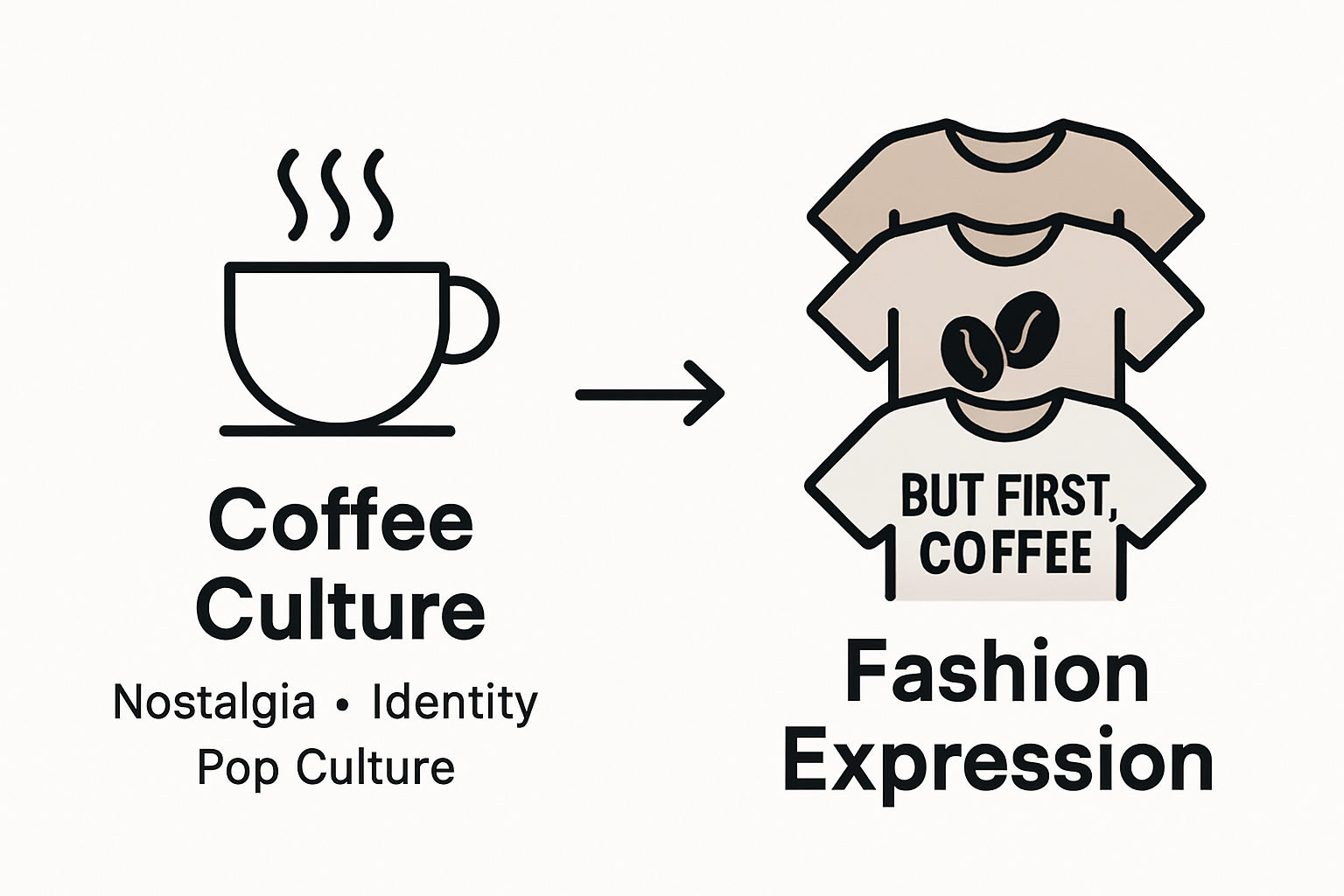 Infographic showing coffee’s influence on fashion