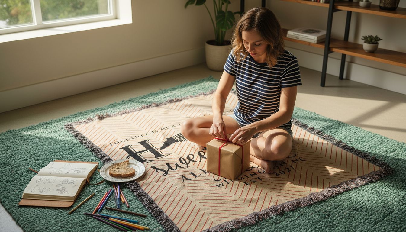 Woman savoring a custom gift moment