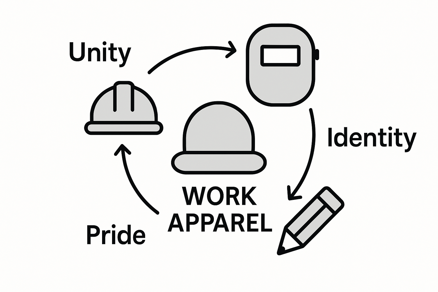 Infographic showing work apparel fosters unity