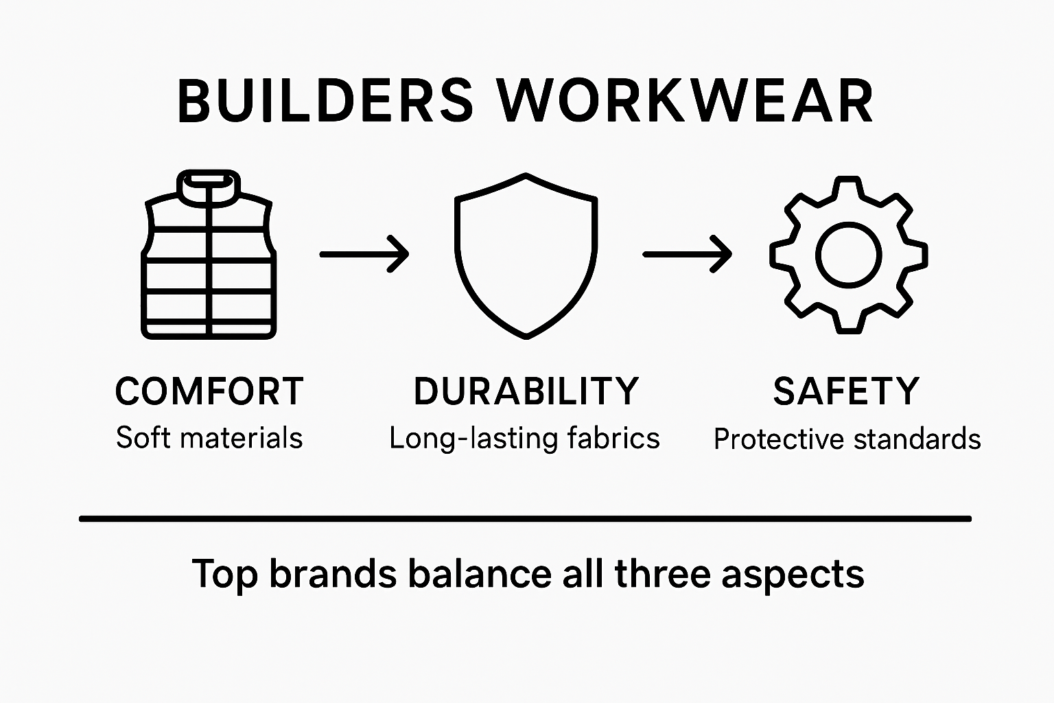 Comparison chart of workwear comfort, durability, safety