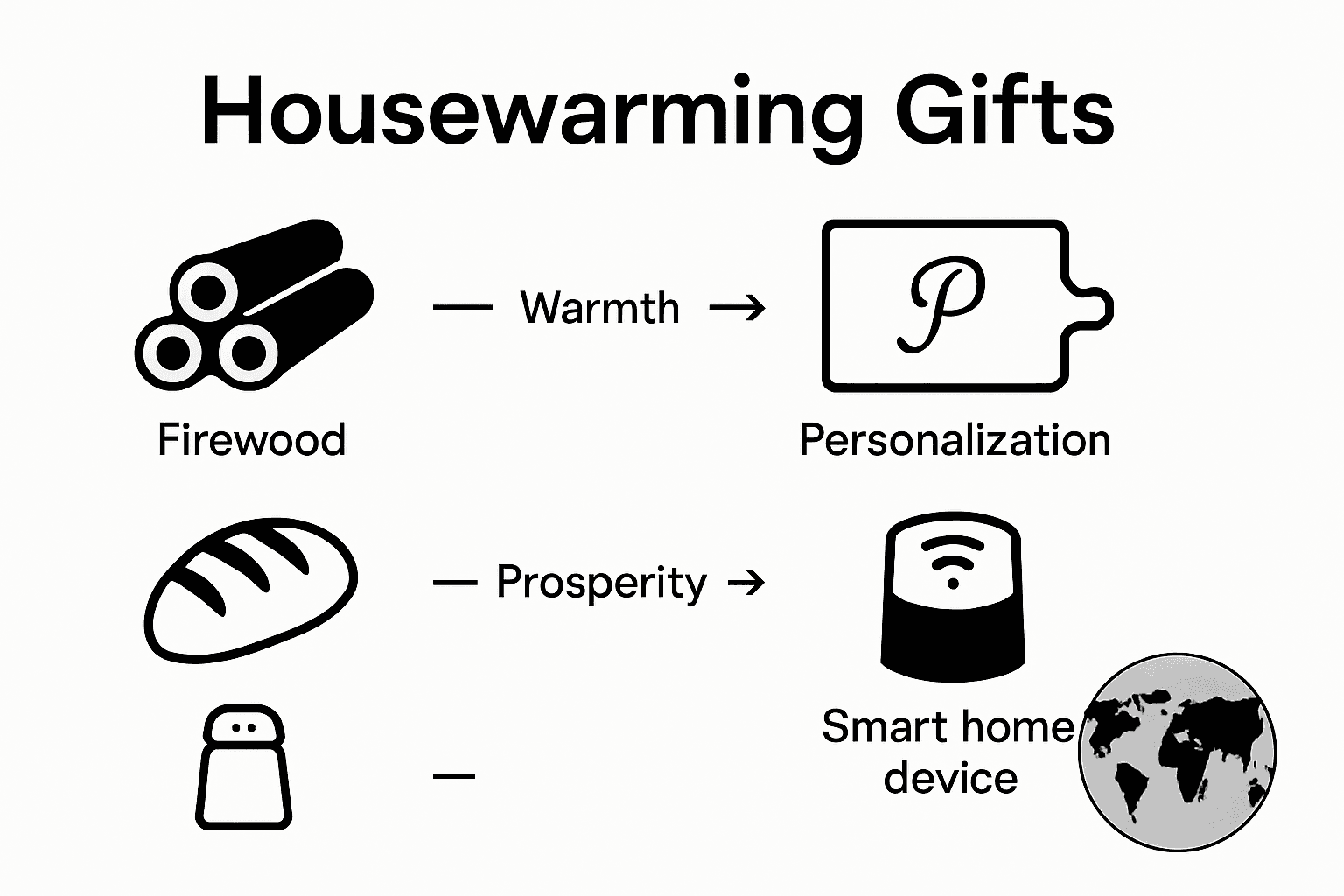 Traditional versus modern housewarming gifts infographic