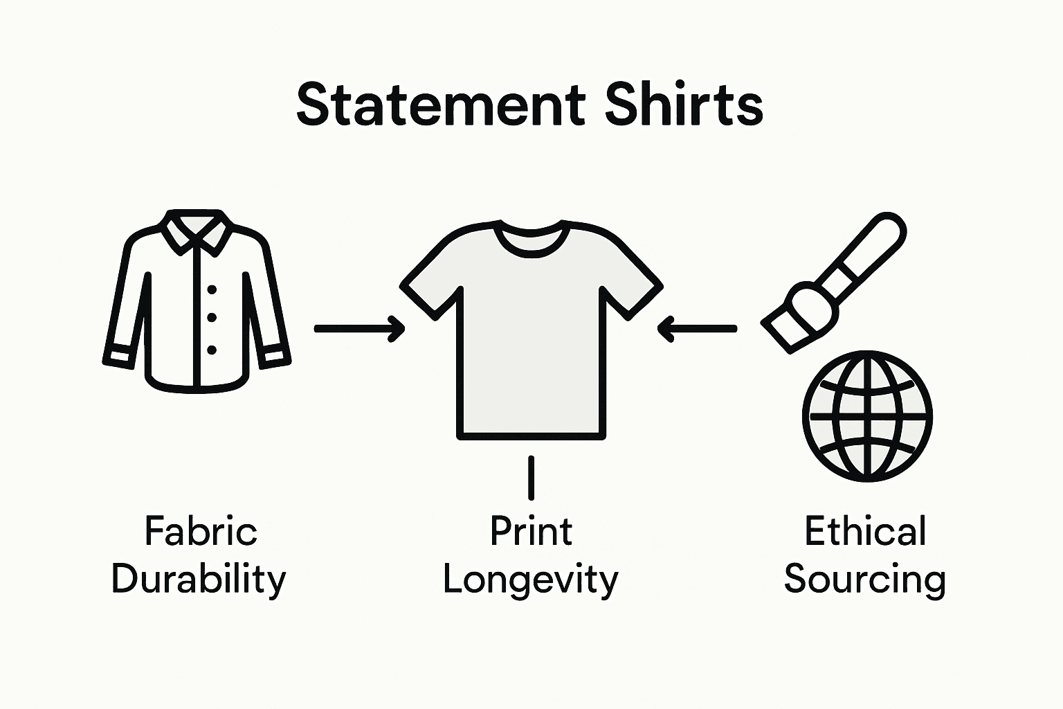 Infographic showing statement shirt qualities