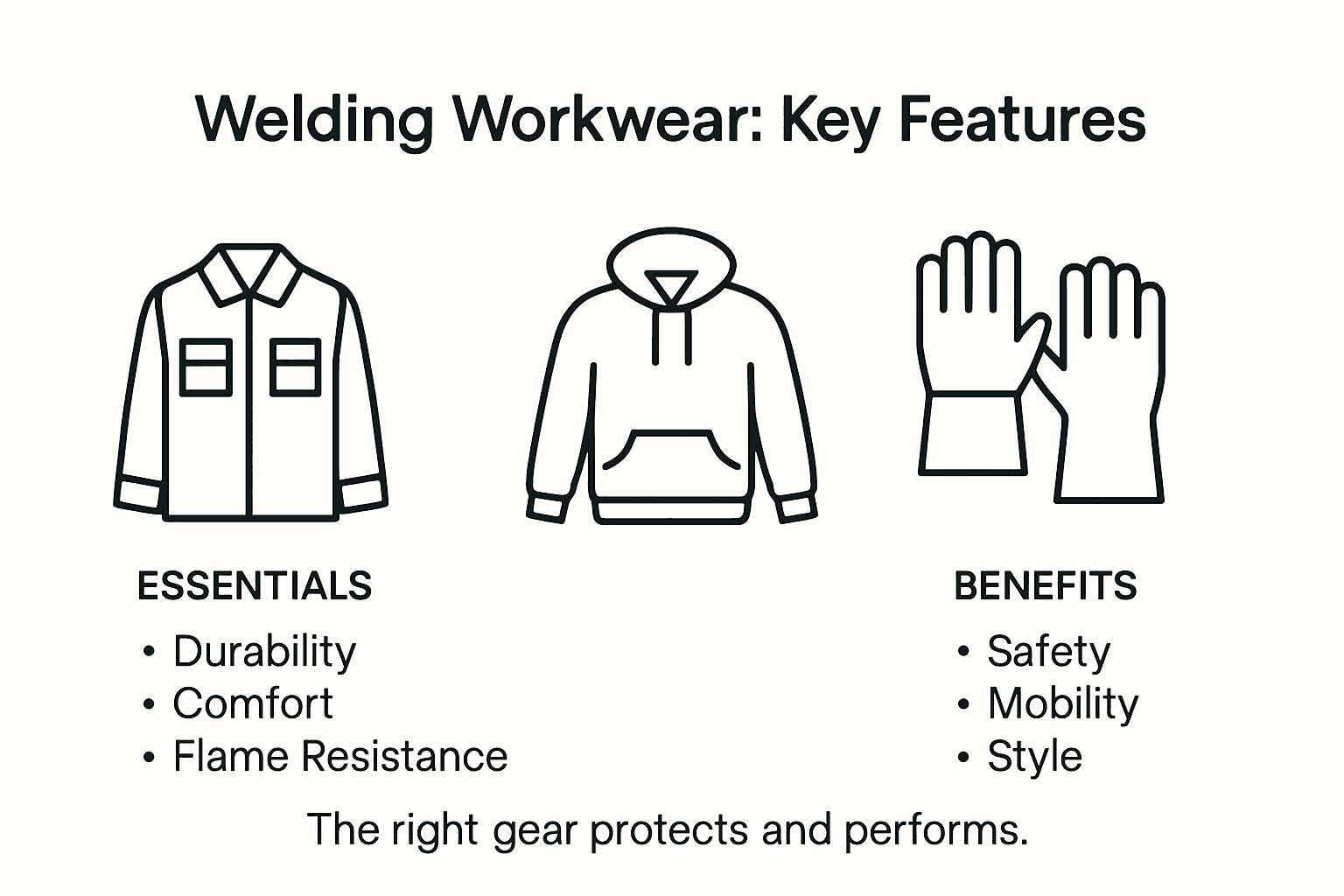 Infographic highlighting welding workwear essentials and benefits