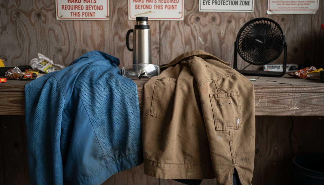 Mesh and cotton work jackets comparison