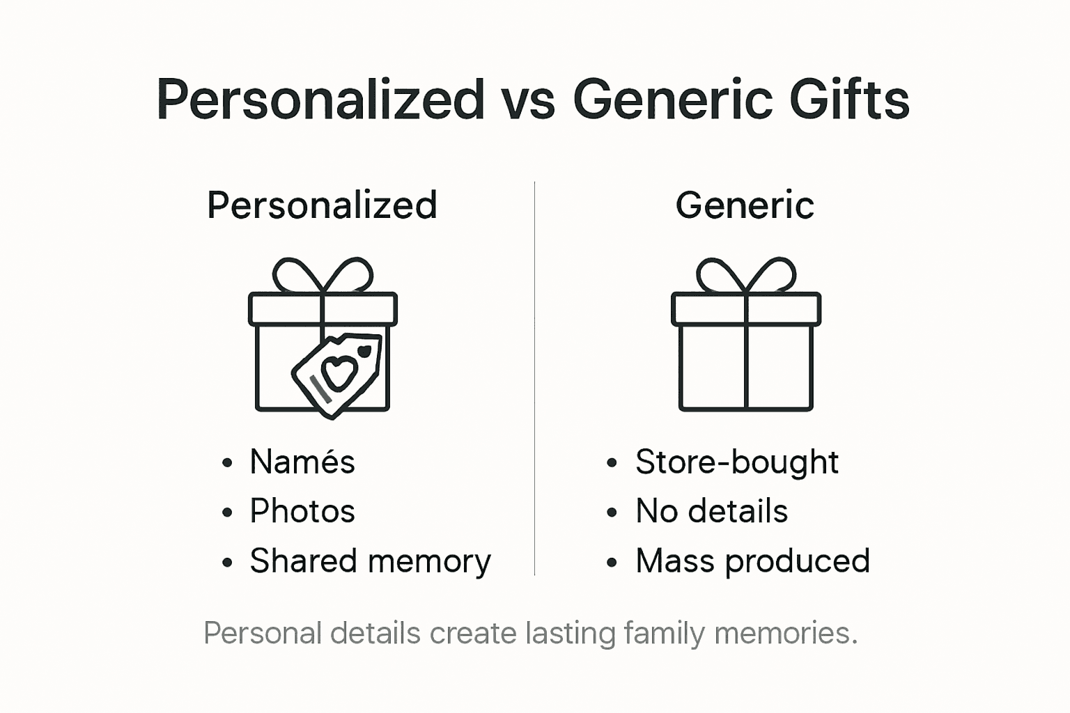 Infographic comparing personalized and generic gifts