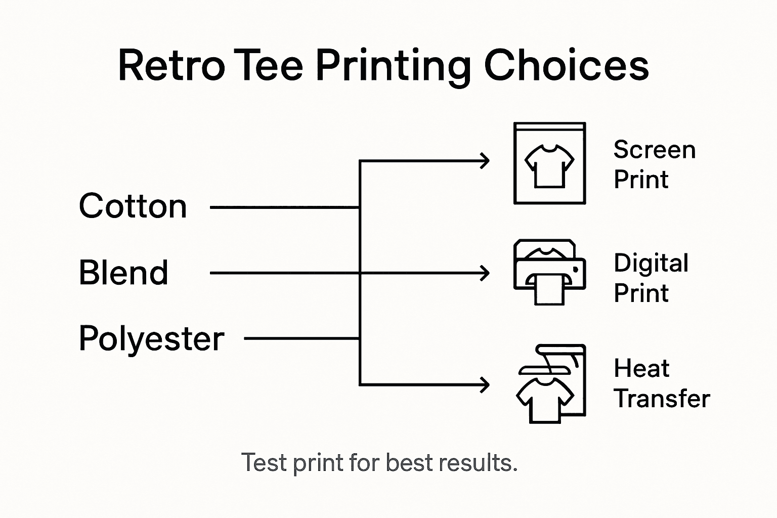 Infographic printing methods for retro tees