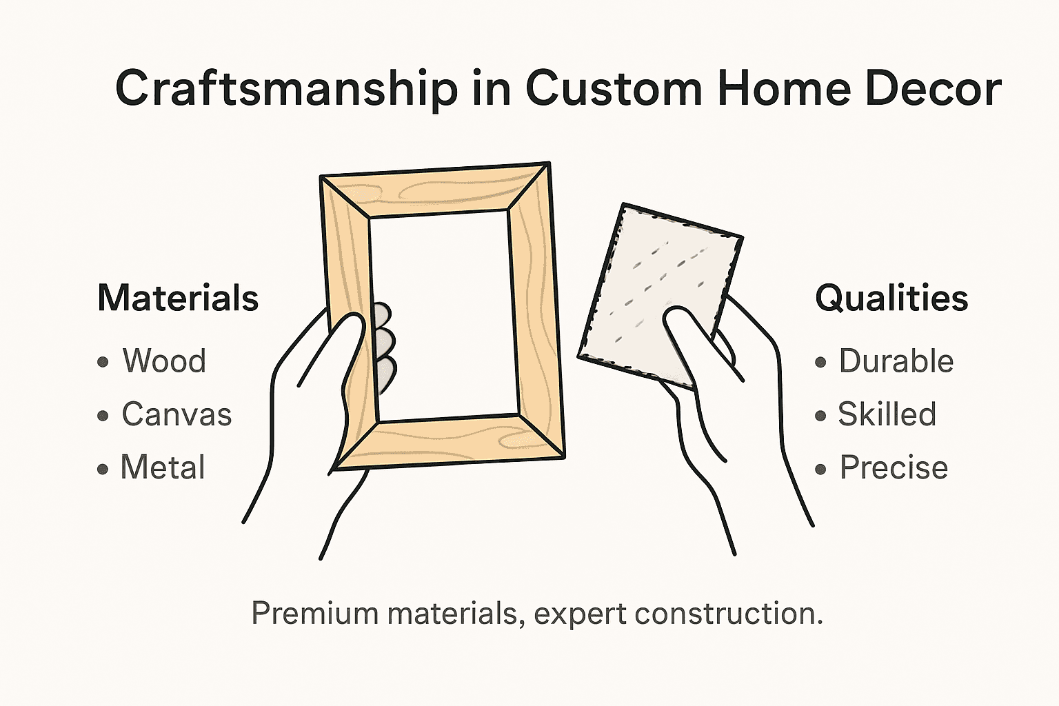 Infographic showing custom decor craftsmanship standards