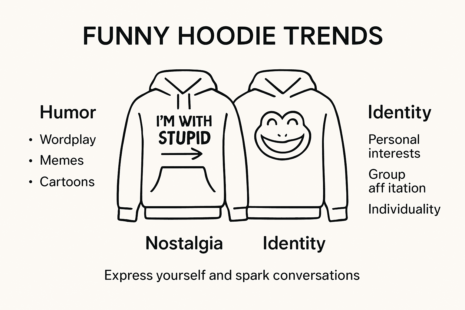 Infographic showing funny hoodie trends overview