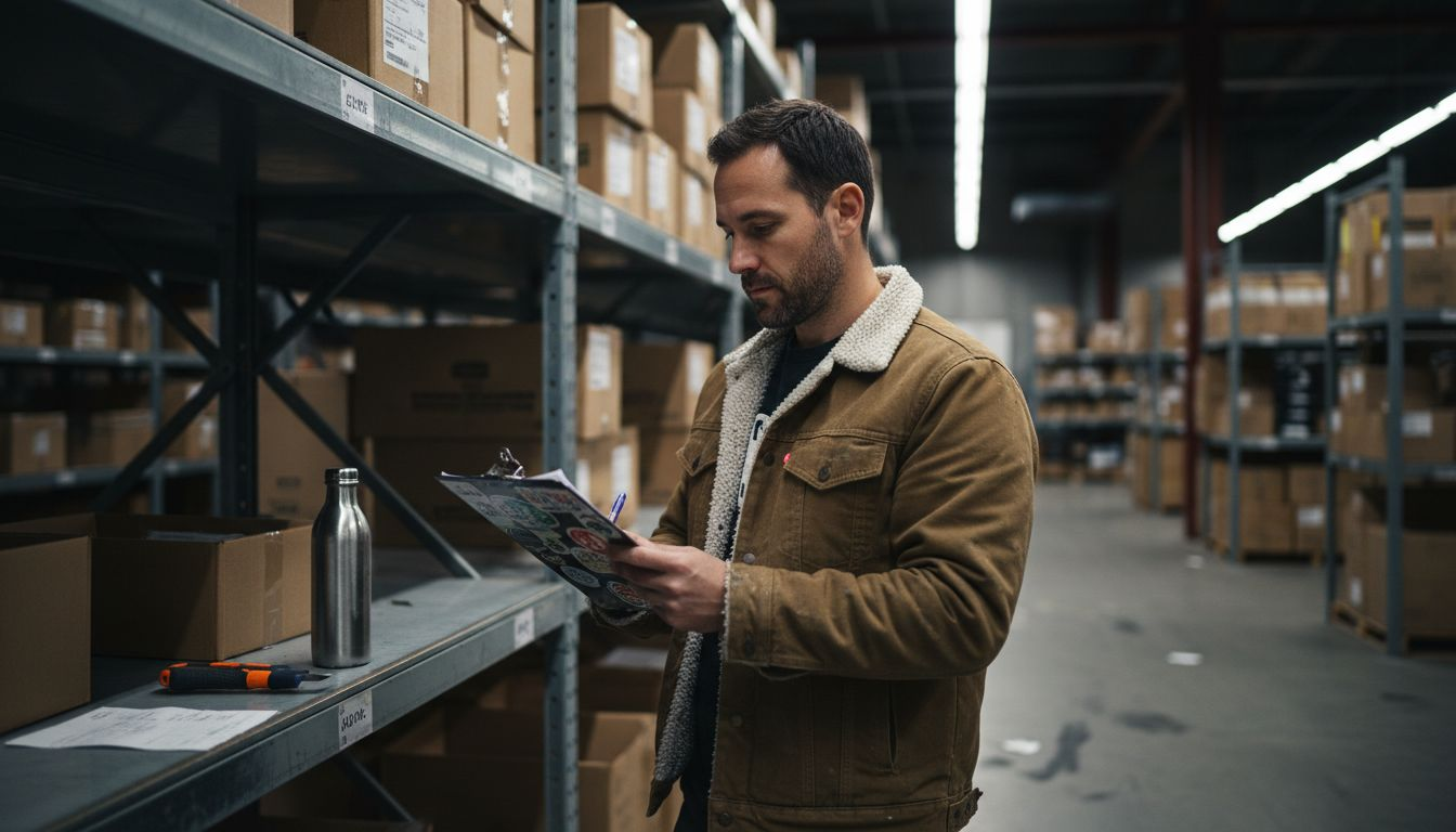 Warehouse worker in sherpa-lined work jacket