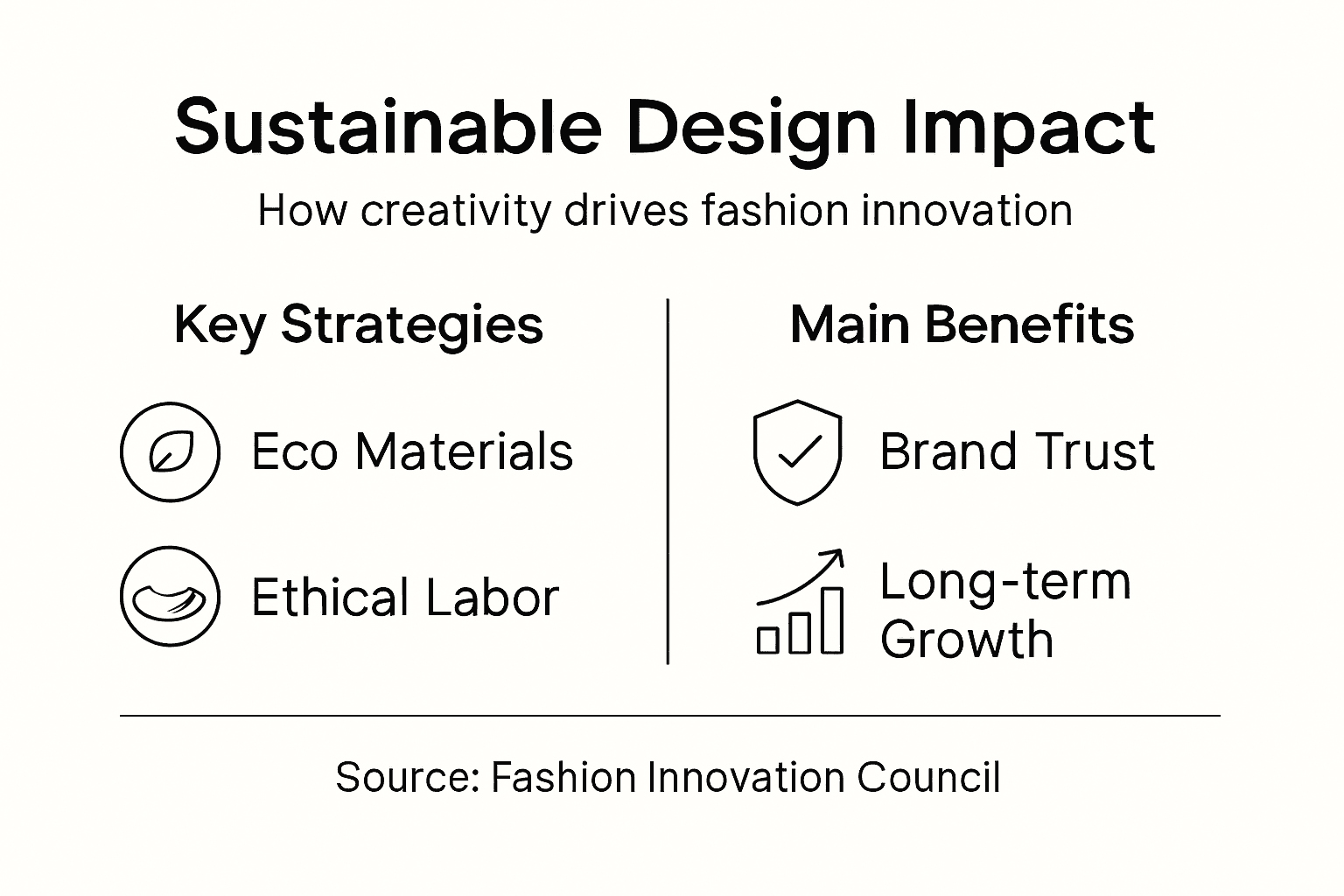 Infographic on sustainable creativity strategies and benefits