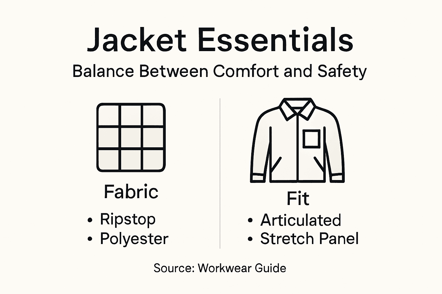 Infographic: work jacket durability vs comfort