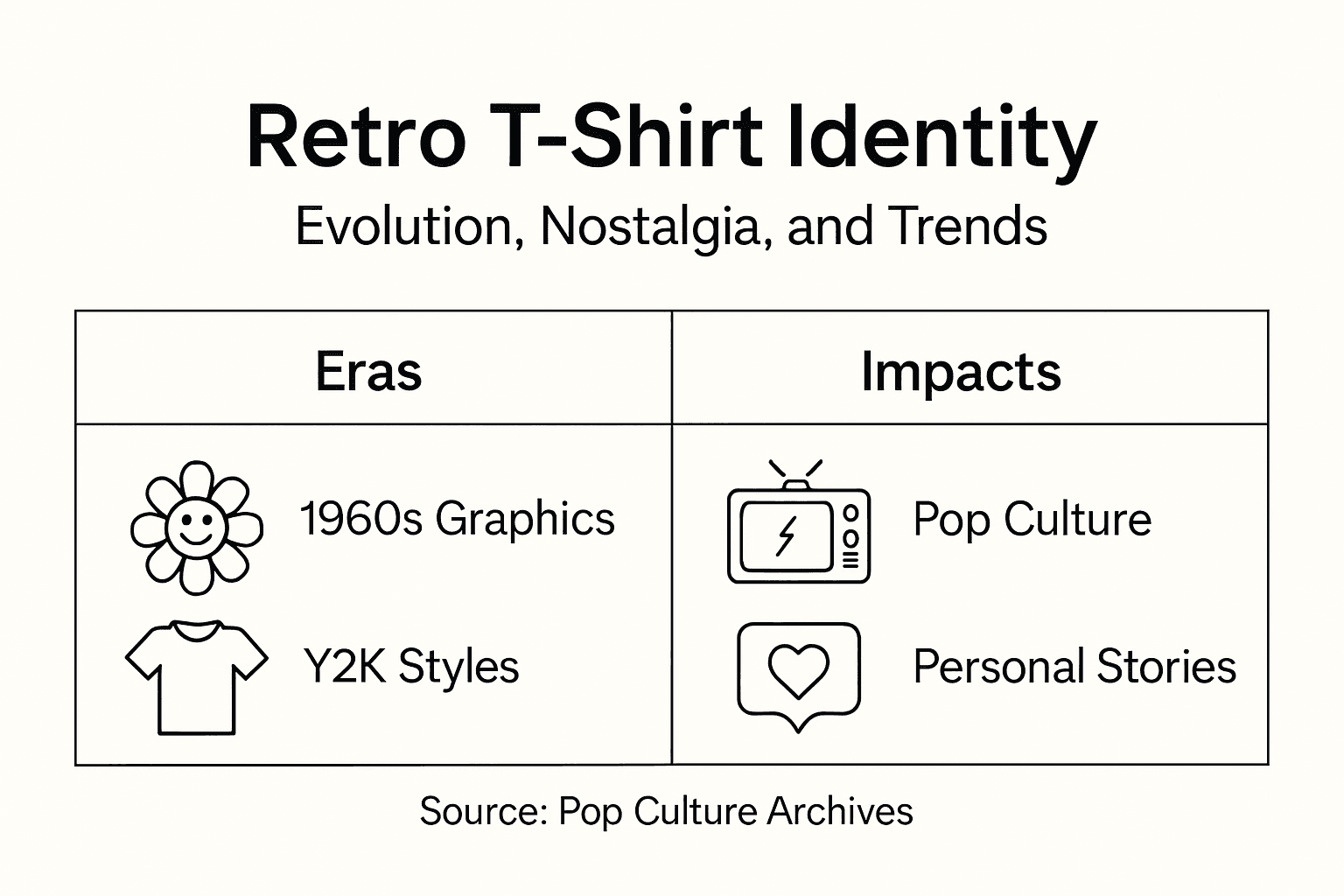 Infographic about retro t-shirt trends and identity