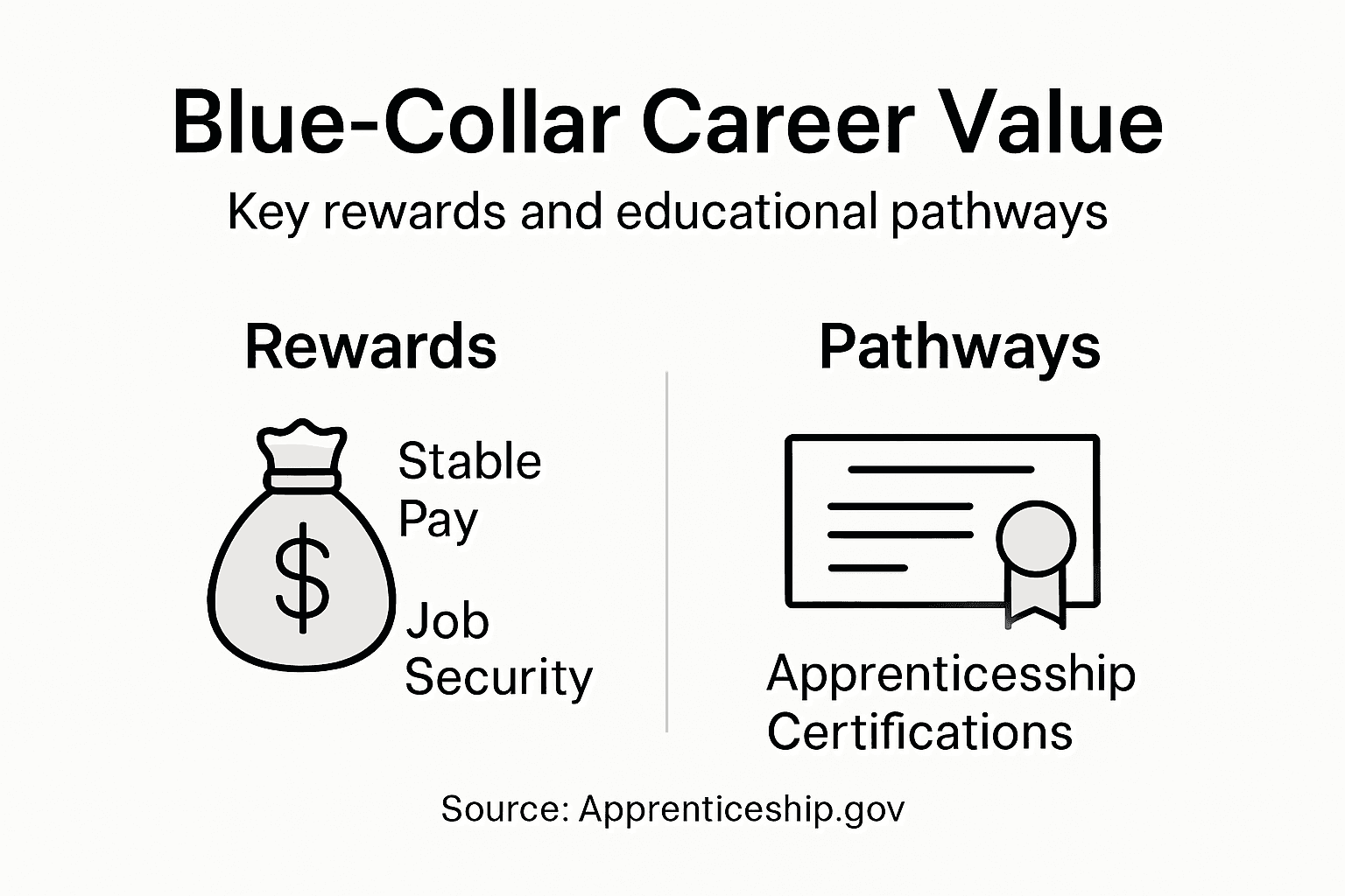 Infographic of blue-collar rewards and pathways