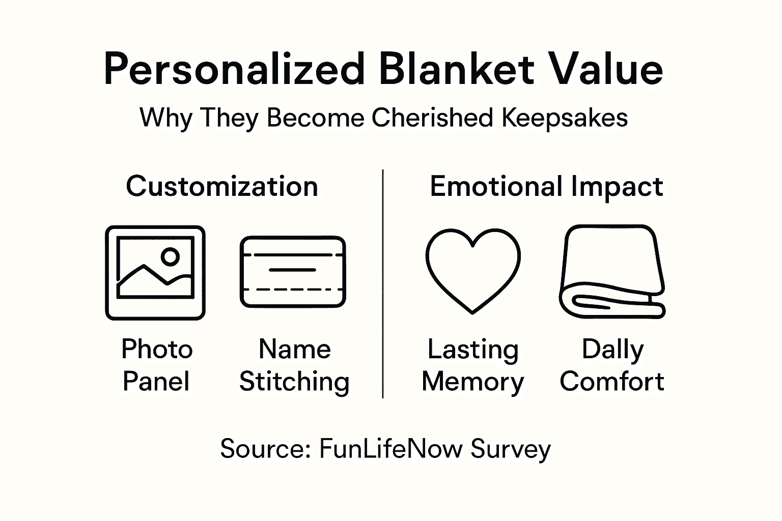 Infographic showing value of personalized blankets
