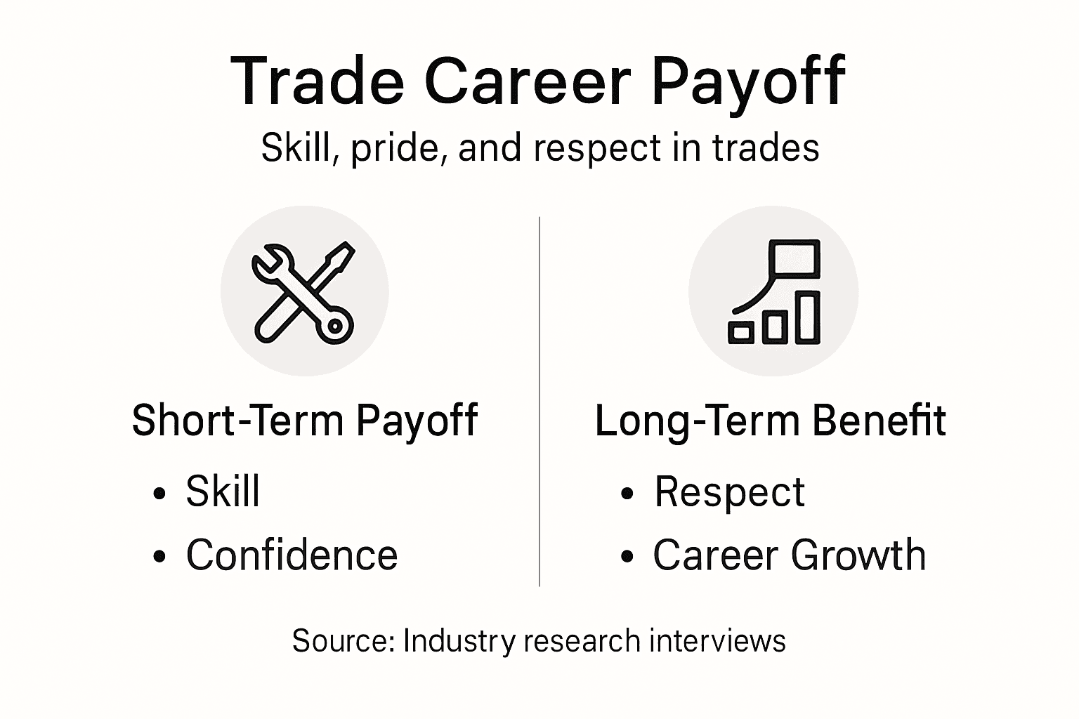 Infographic showing trade career payoff