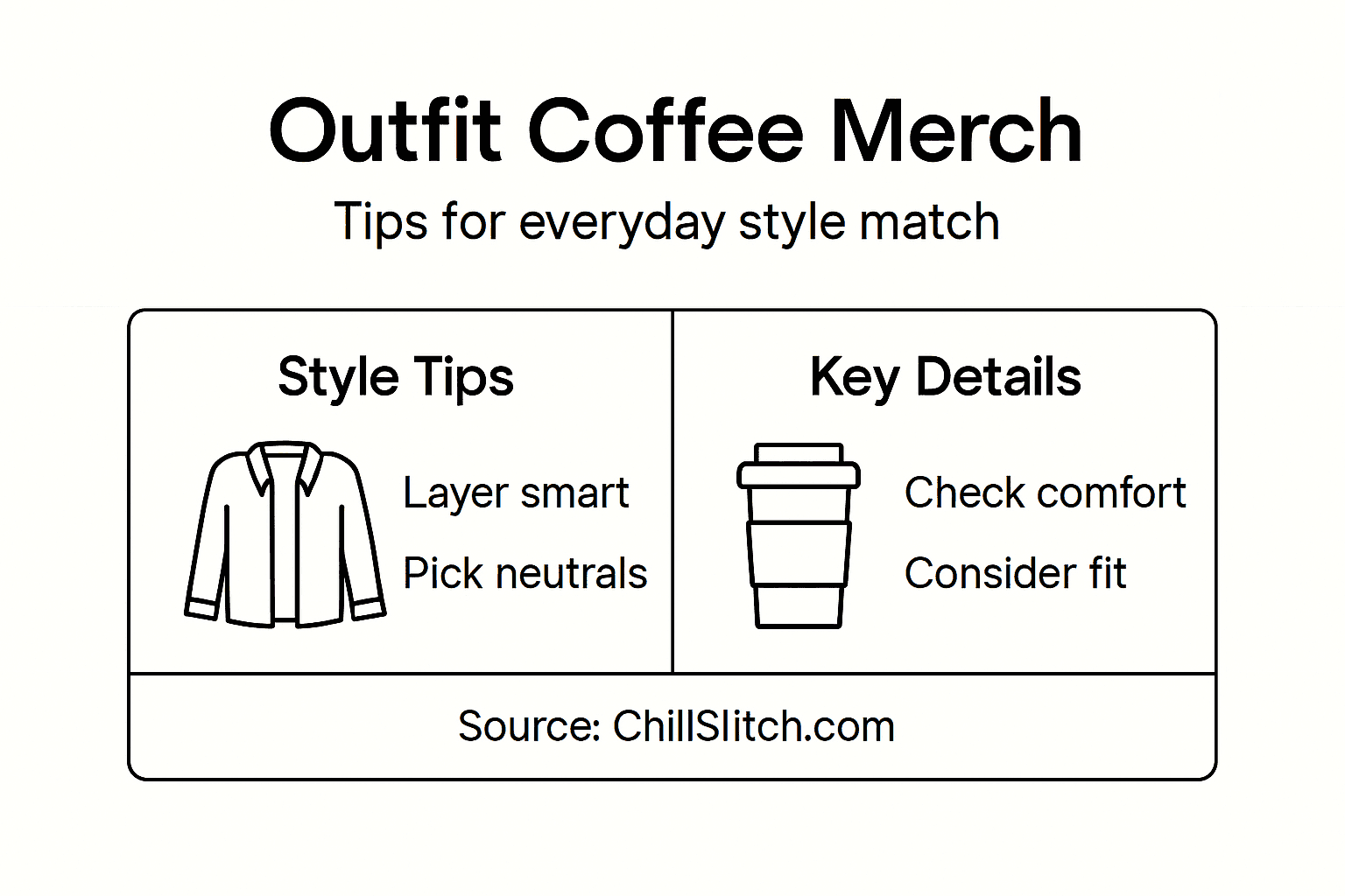 Infographic about matching coffee merch and outfits