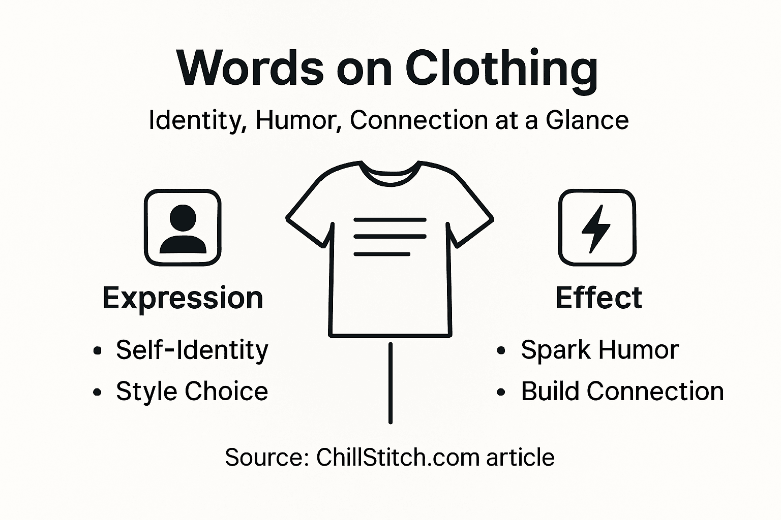 Infographic about impact of words on clothes