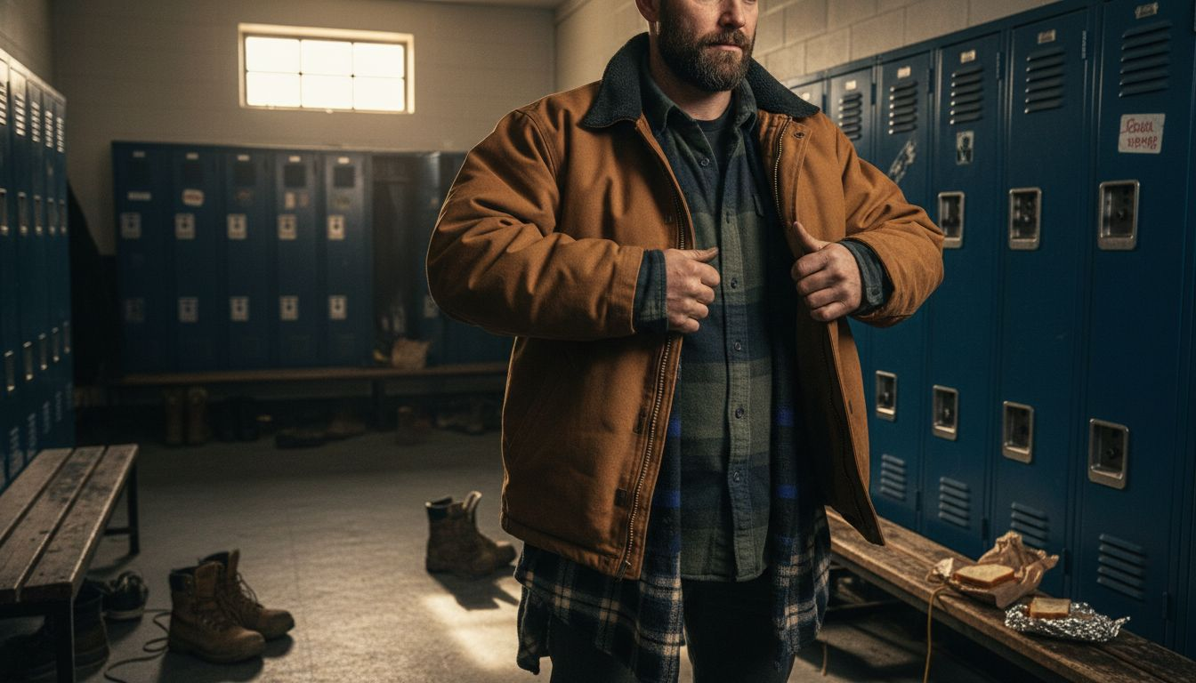 Tradesman testing jacket layering fit